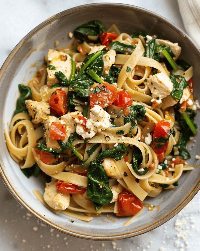 Creamy Chicken Feta Spinach Pasta Recipe