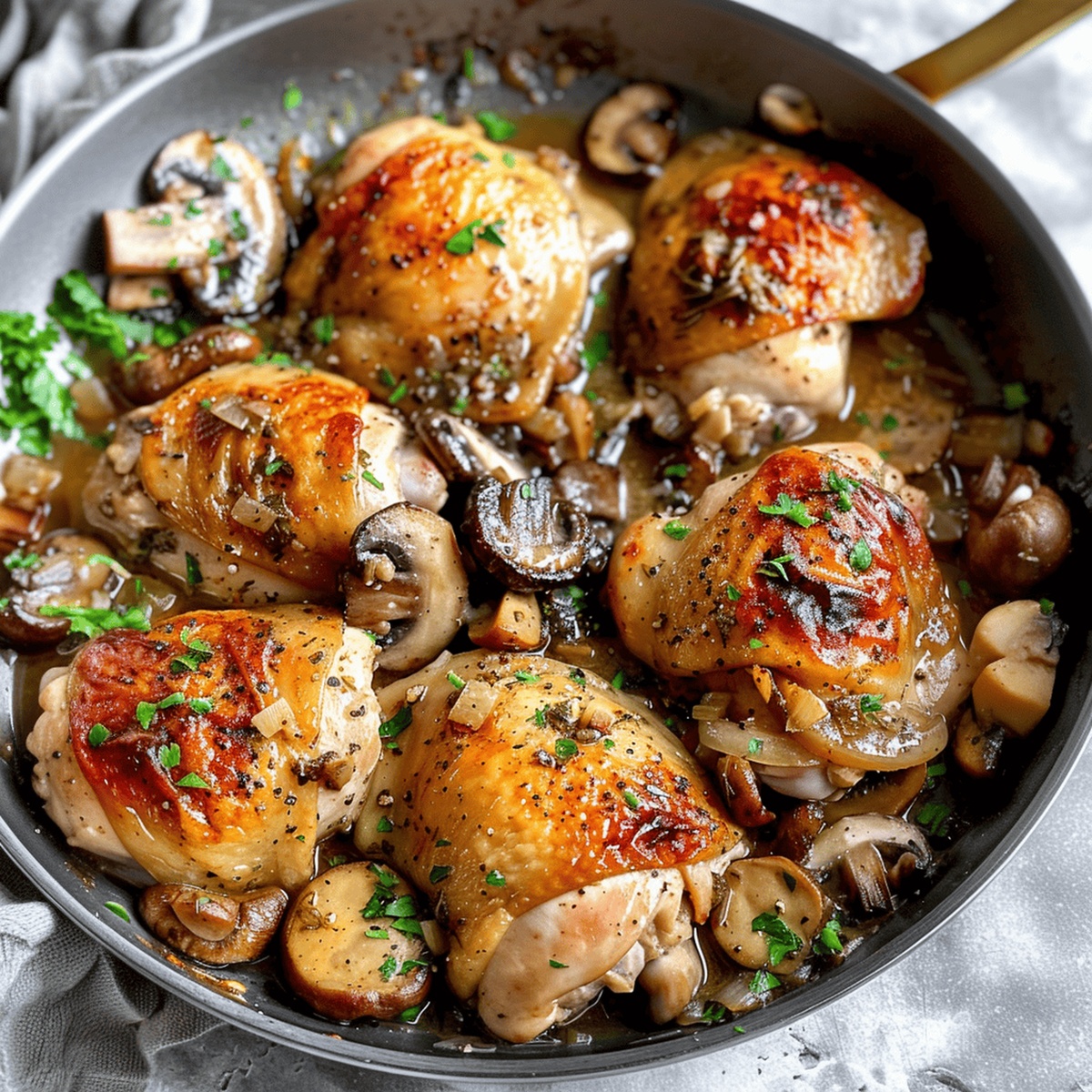 Irresistible Garlic Mushroom Chicken Thighs Recipe
