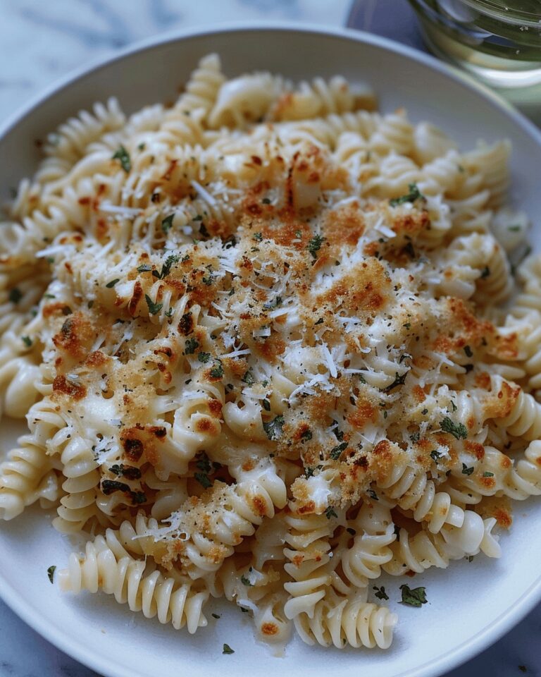Cheesy Roasted Garlic Bread Pasta Recipe