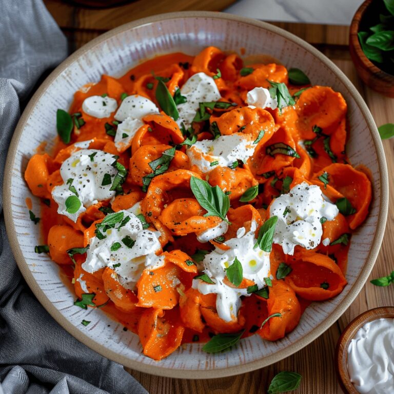 Tortellini with Roasted Red Pepper Sauce Recipe