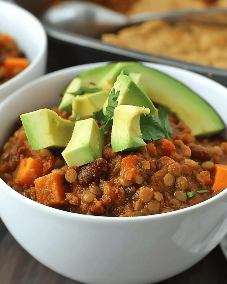 Slow Cooker Lentil Sweet Potato Chili Recipe
