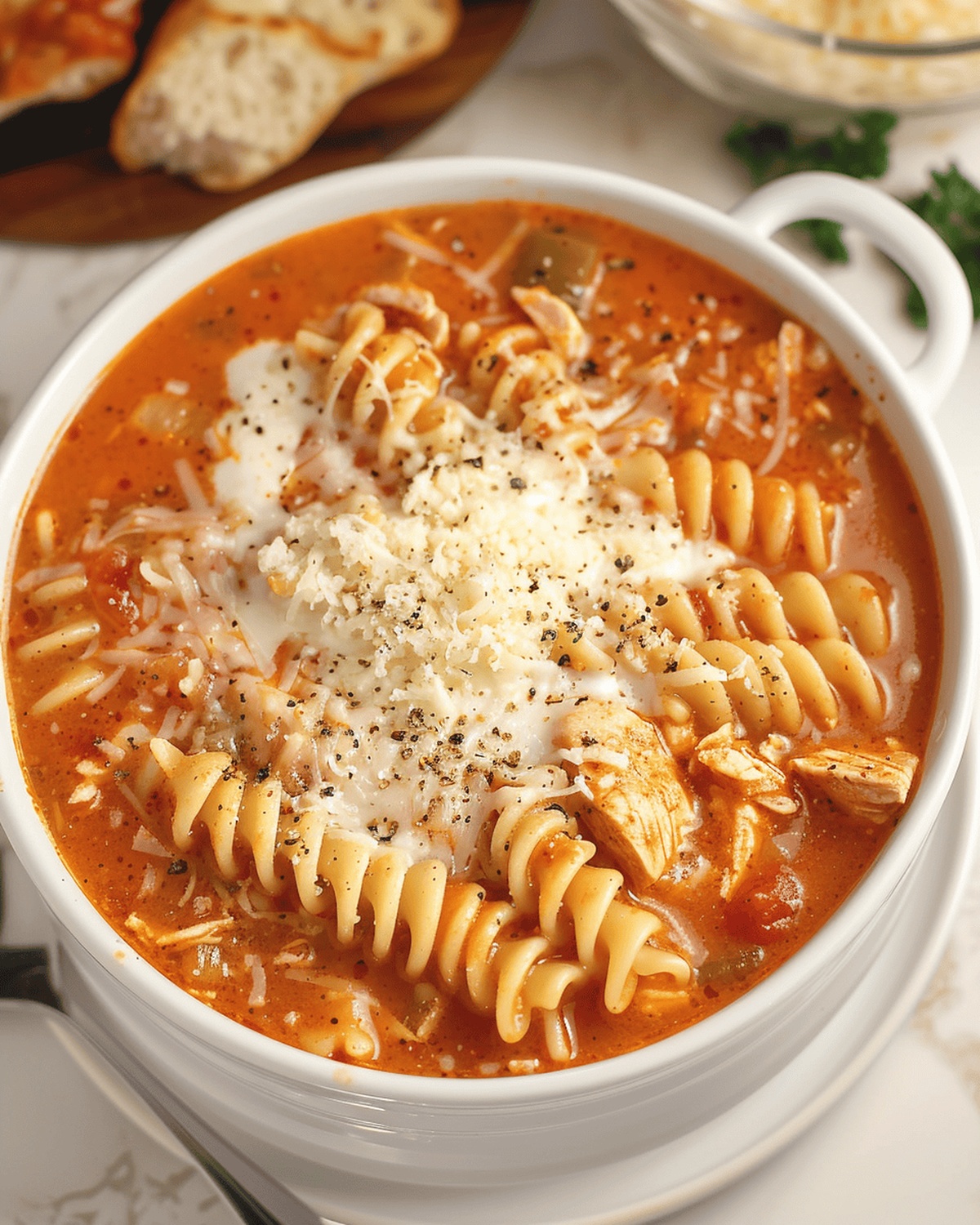 Crockpot Chicken Parmesan Soup Recipe