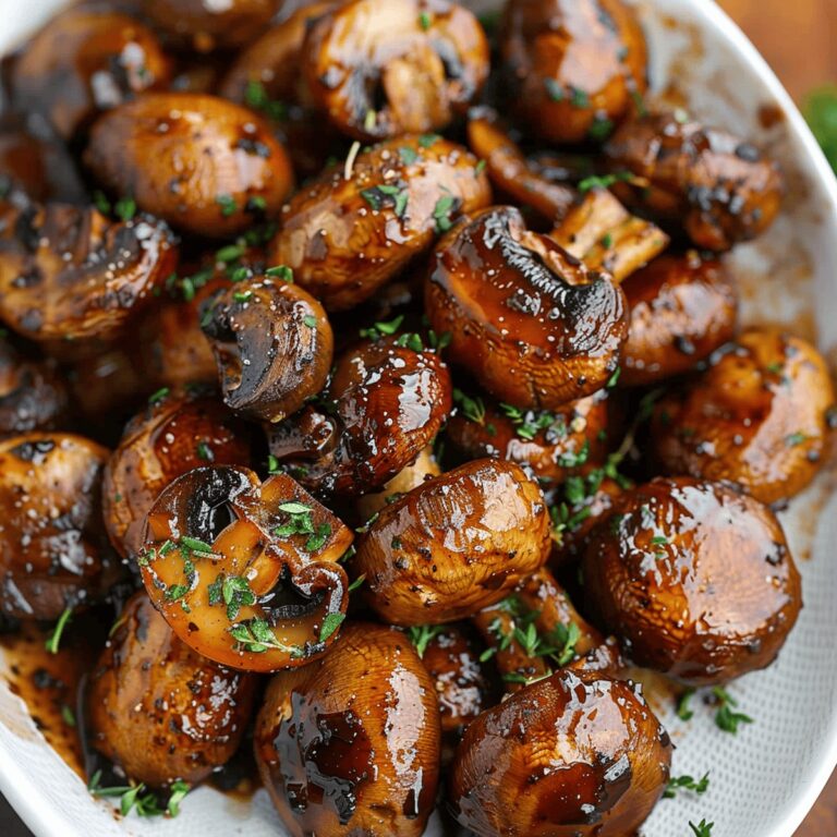 Savory Balsamic Soy Roasted Garlic Mushrooms Recipe