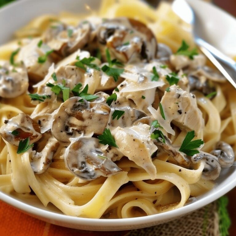 Creamy Chicken Mushroom Fettuccine Recipe