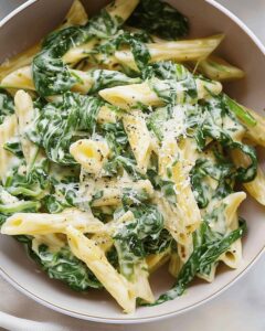 Pasta with Spinach Sauce Recipe