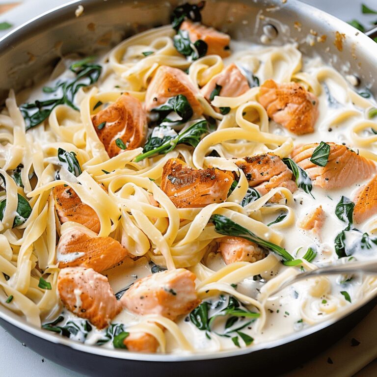 Dreamy Salmon Pasta with Mixed Greens Recipe