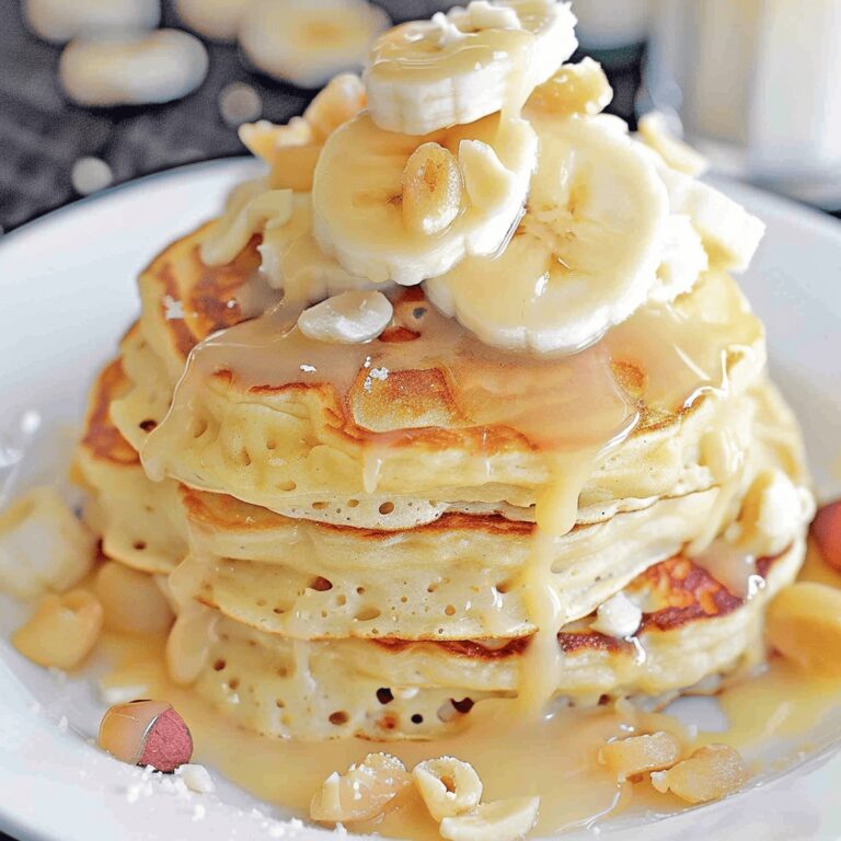 Toasted Coconut Macadamia Pancakes with Coconut Syrup Recipe