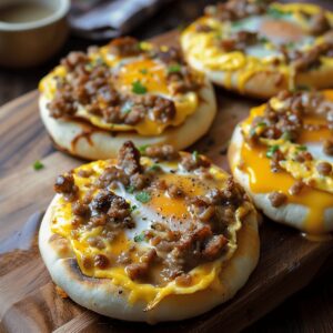Crispy English Muffin Breakfast Pizza Recipe