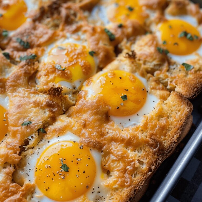 Crispy Sheet Pan Cheesy Baked Egg Toast Recipe