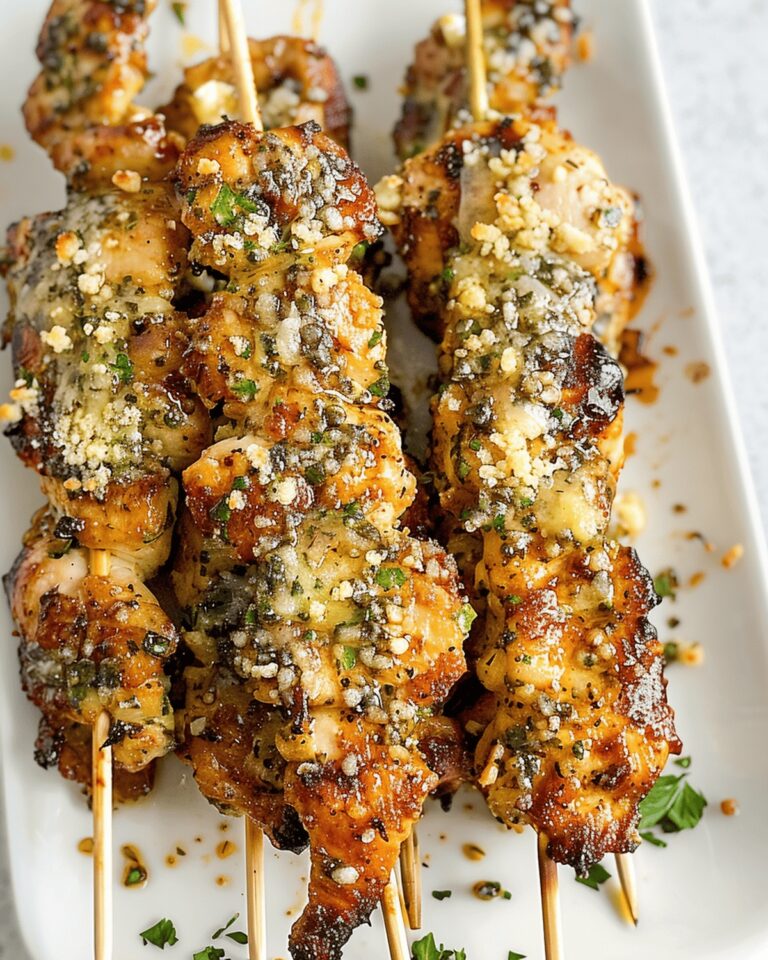Ranch Garlic Parmesan Chicken Skewers Recipe