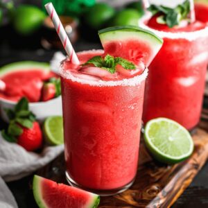 Watermelon Slushie Mocktail Recipe