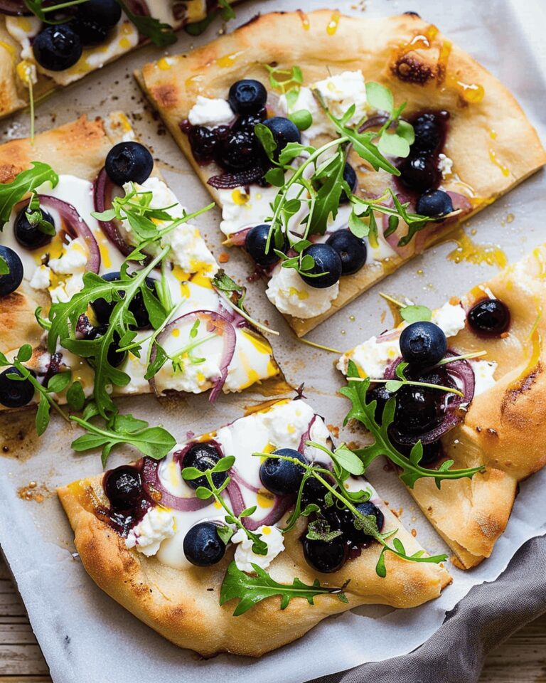 Blueberry, Feta, and Honey-Caramelized Onion Naan Pizza Recipe