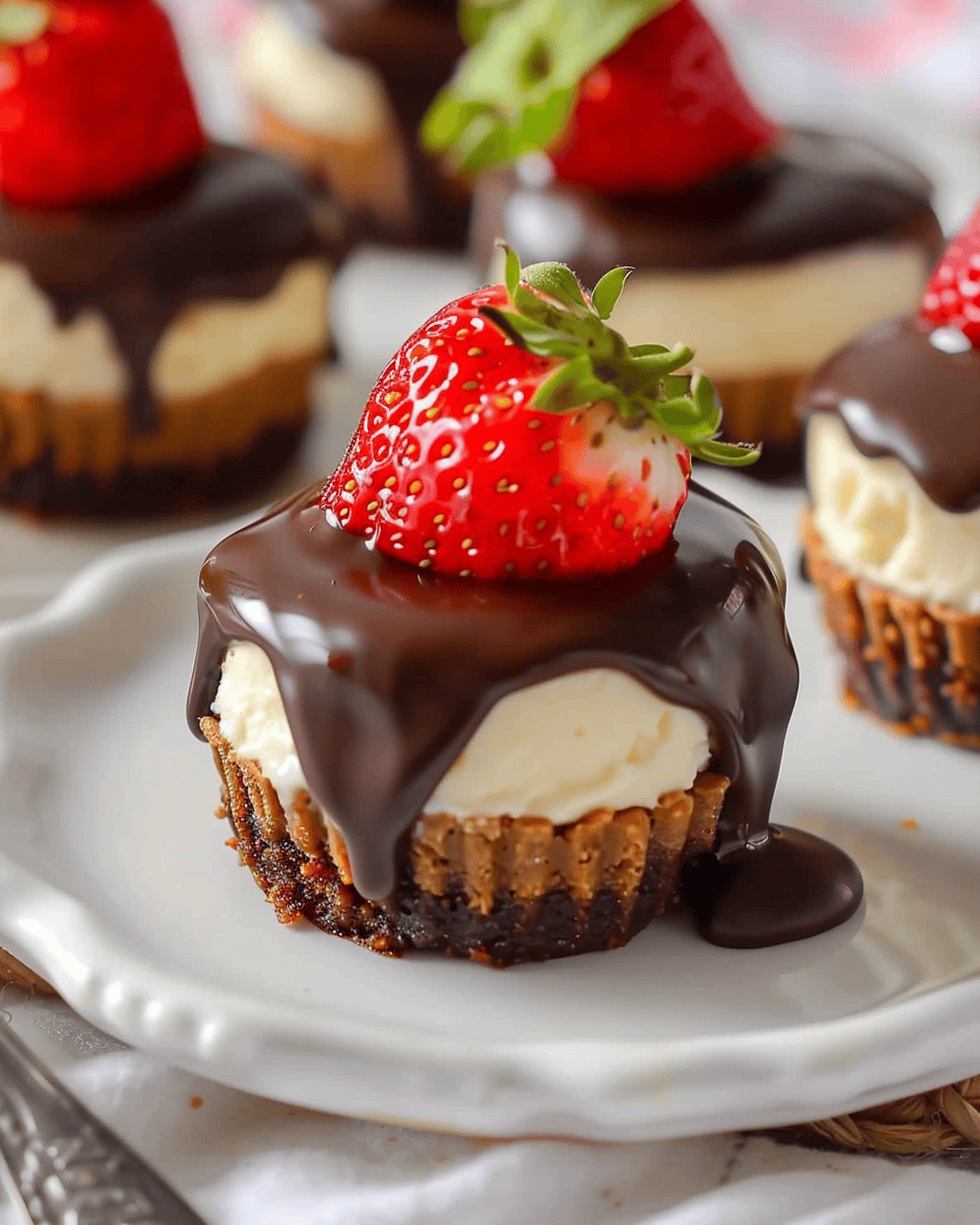 Chocolate Covered Strawberry Mini Cheesecakes Recipe