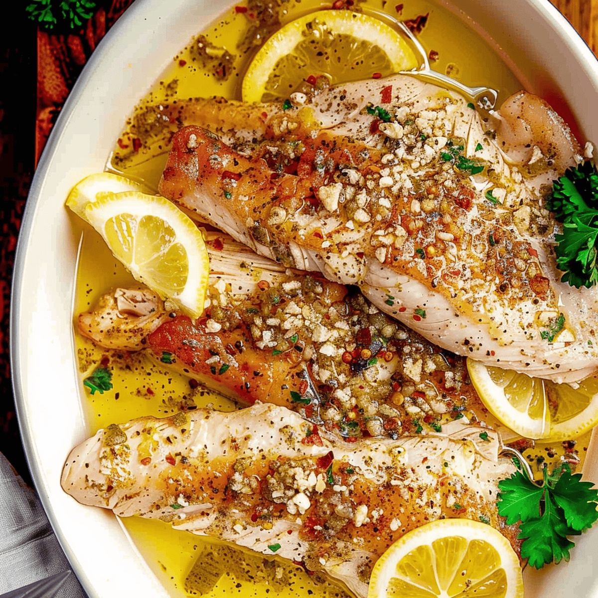 Creamy Garlic Butter Oven Baked Tilapia Recipe