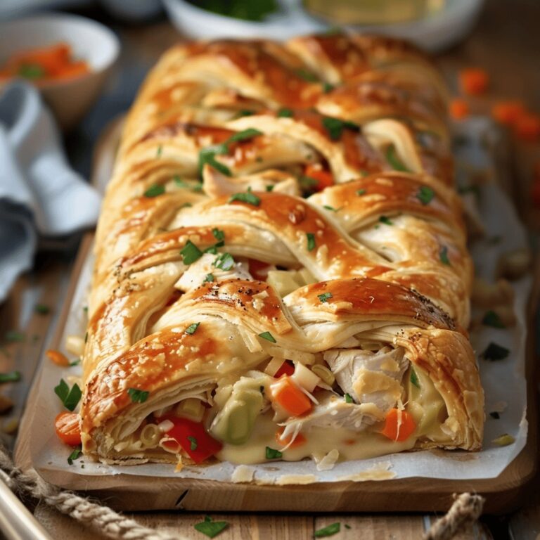 Creamy Chicken Pot Pie Crescent Braid Recipe