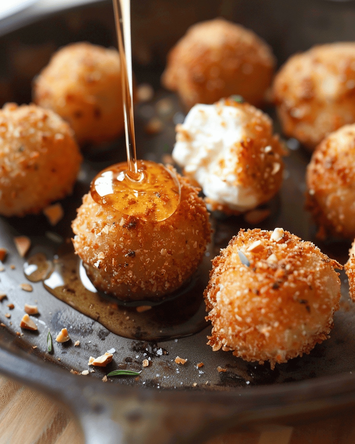 Fried Goat Cheese with Tarragon & Honey Recipe