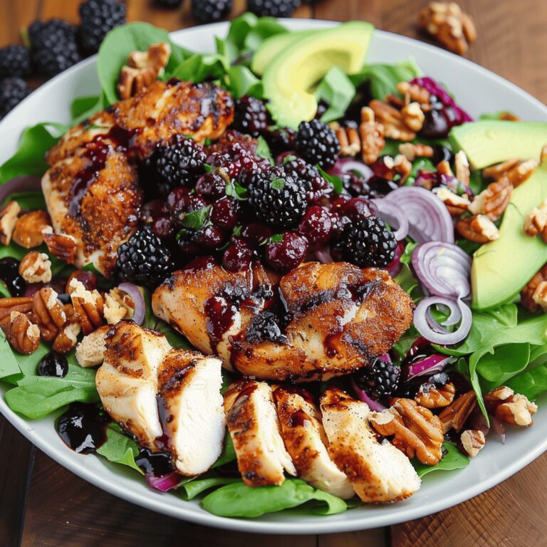 Succulent Blackberry Balsamic Chicken & Crispy Goat Cheese Salad Recipe