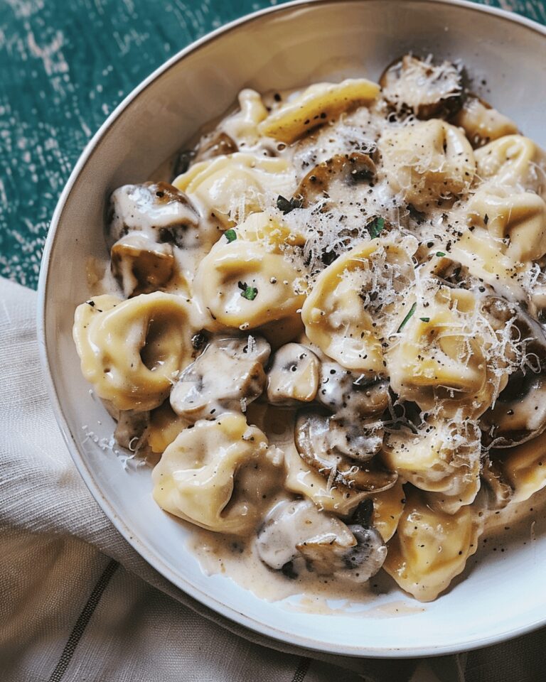 Creamy Mushroom Tortellini Alfredo Recipe