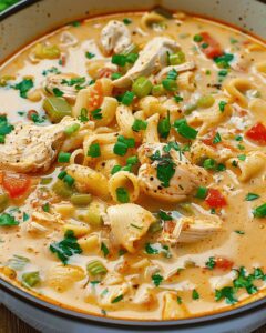 Sizzling Parmesan Cajun Chicken Pasta Soup Recipe