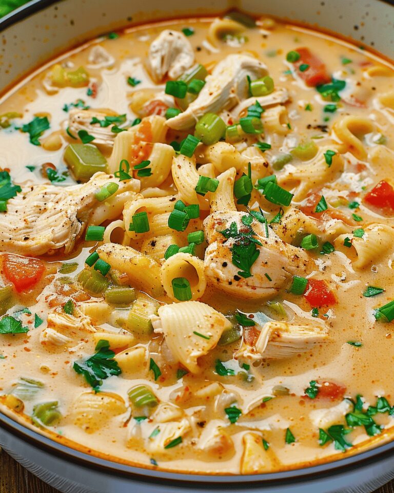 Sizzling Parmesan Cajun Chicken Pasta Soup Recipe