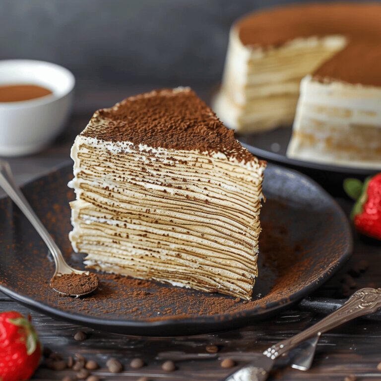 Decadent Tiramisu Crepe Cake Recipe