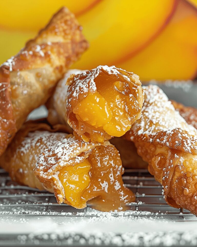 Crispy Peach Egg Rolls Recipe