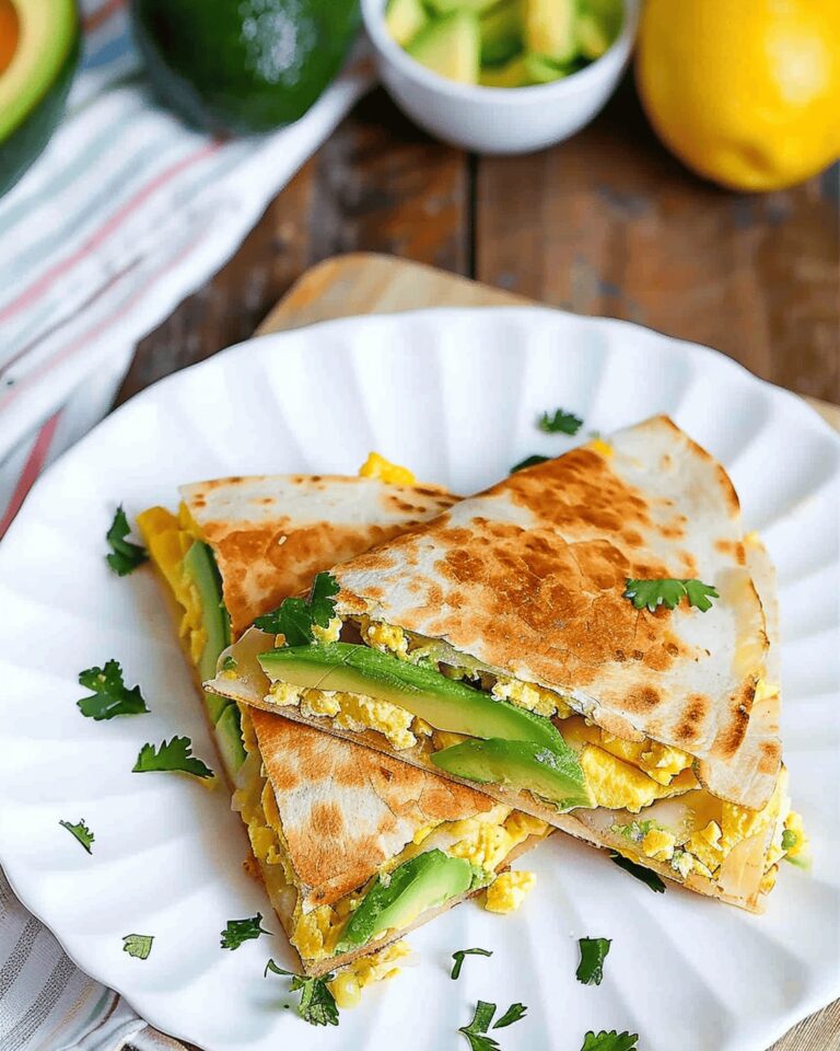 Egg & Avocado Breakfast Quesadilla Recipe