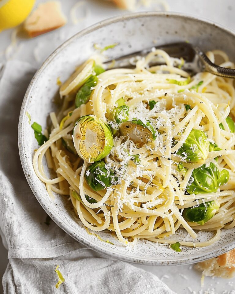 Lemon Parmesan Brussels Sprout Pasta Recipe