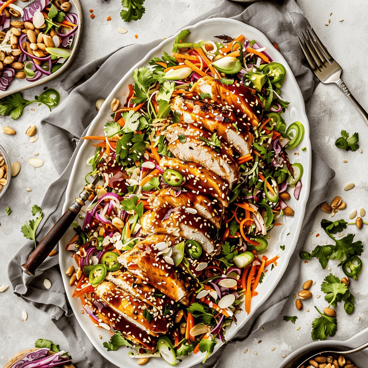 Sesame Chicken Cabbage Crunch Salad Recipe