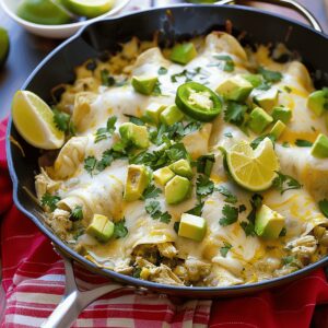 Zesty Salsa Verde Chicken Enchilada Skillet Recipe