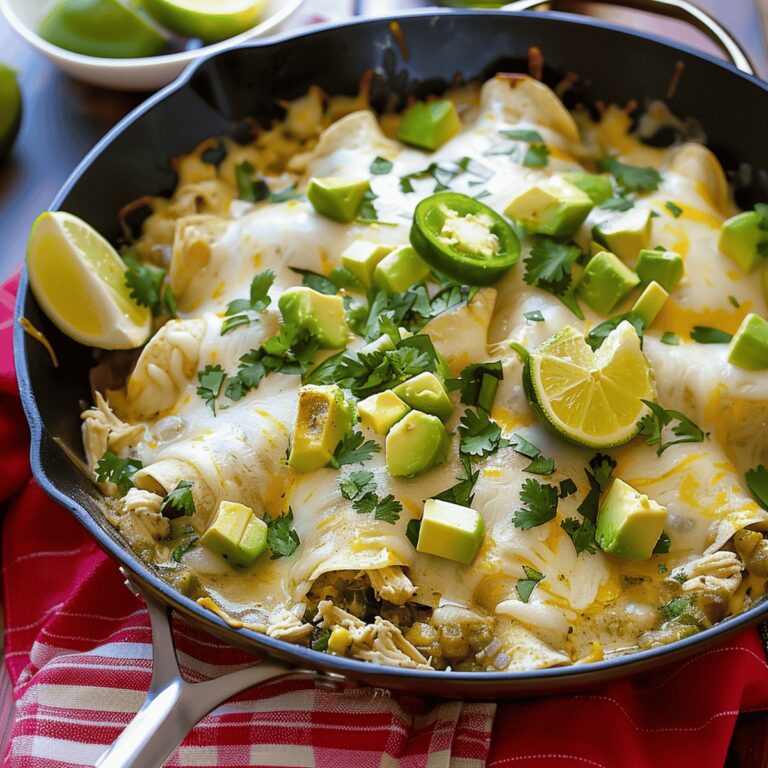 Zesty Salsa Verde Chicken Enchilada Skillet Recipe