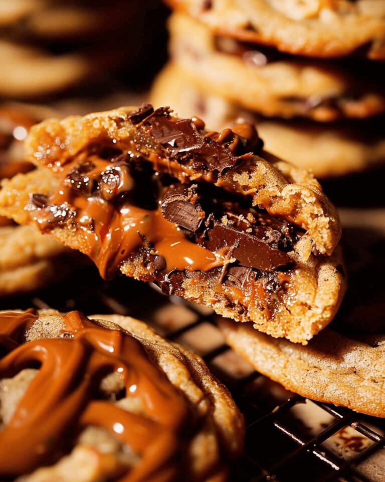 Decadent Caramel Stuffed Chocolate Chip Cookies Recipe