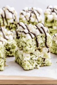 Pistachio Rice Krispie Treats with Dark Chocolate Recipe