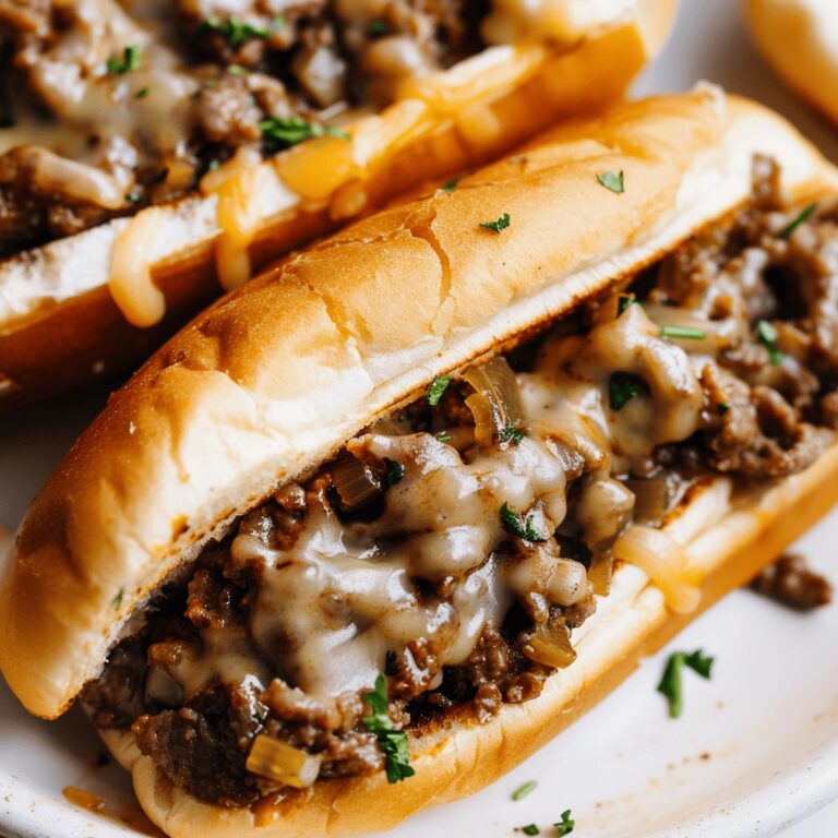 Gooey Cheesy Hot Beef Sandwich Recipe