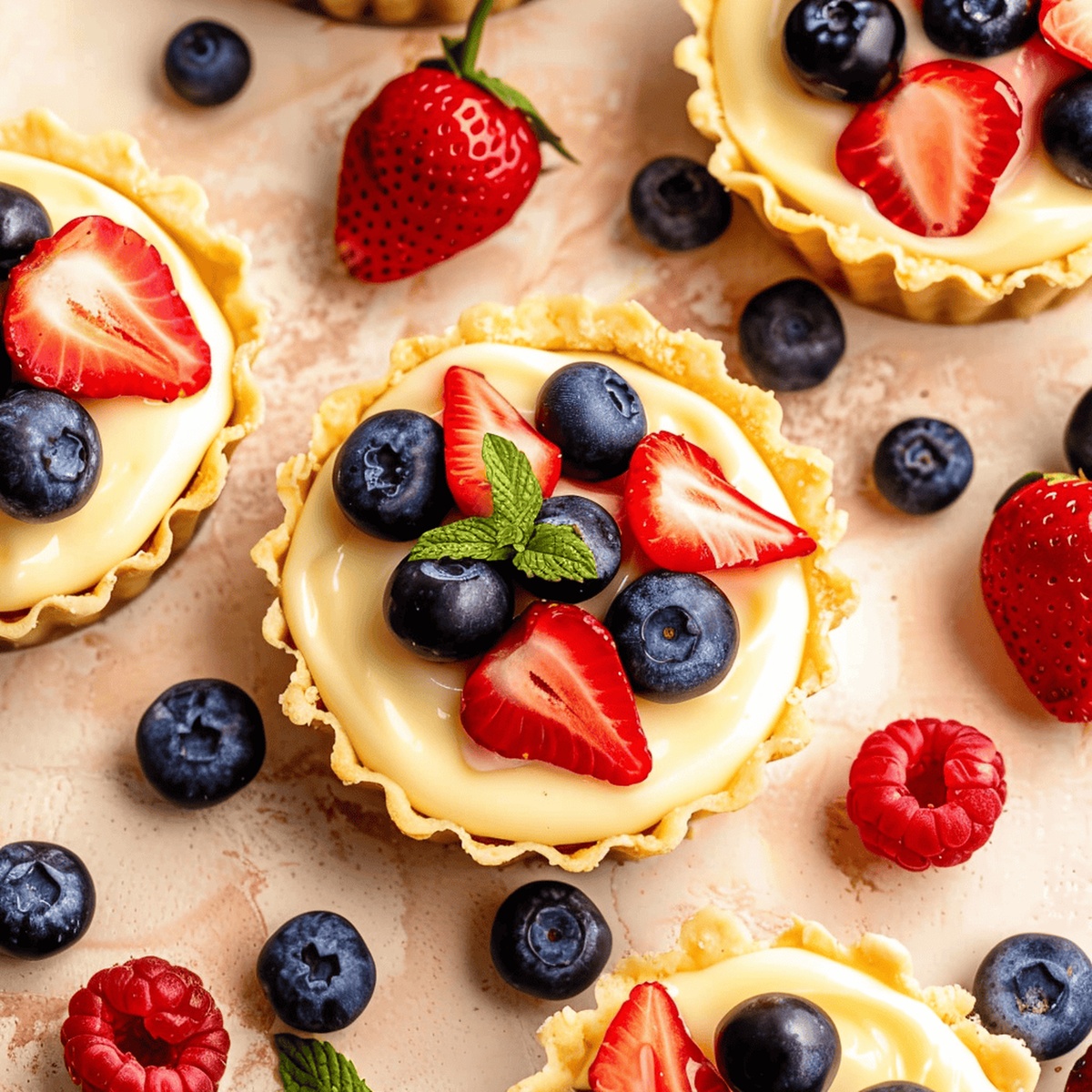 Mini Fruit Tarts with Pastry Cream Recipe