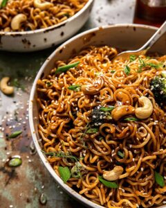 20 Minute Stir-Fried Honey Ginger Sesame Noodles Recipe