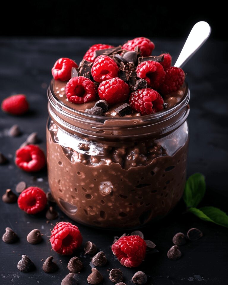 Dark Chocolate Raspberry Overnight Oats Recipe