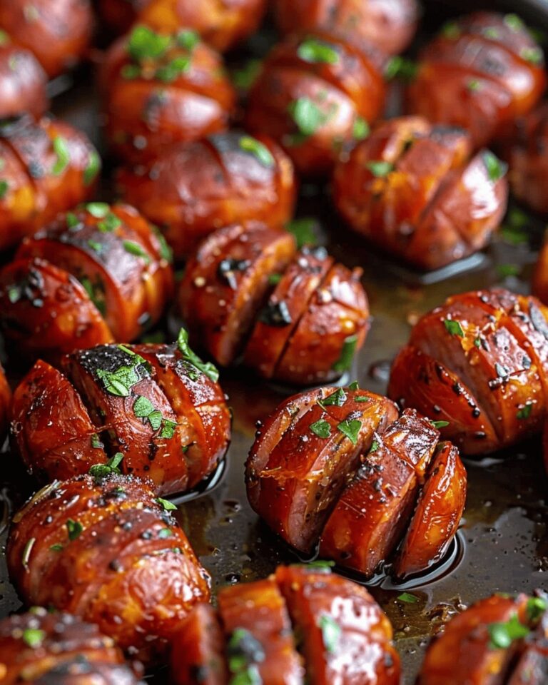 Crispy Hasselback Kielbasa Bites Recipe