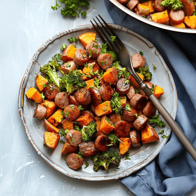 Crispy Sheet Pan Sausage and Sweet Potatoes Recipe
