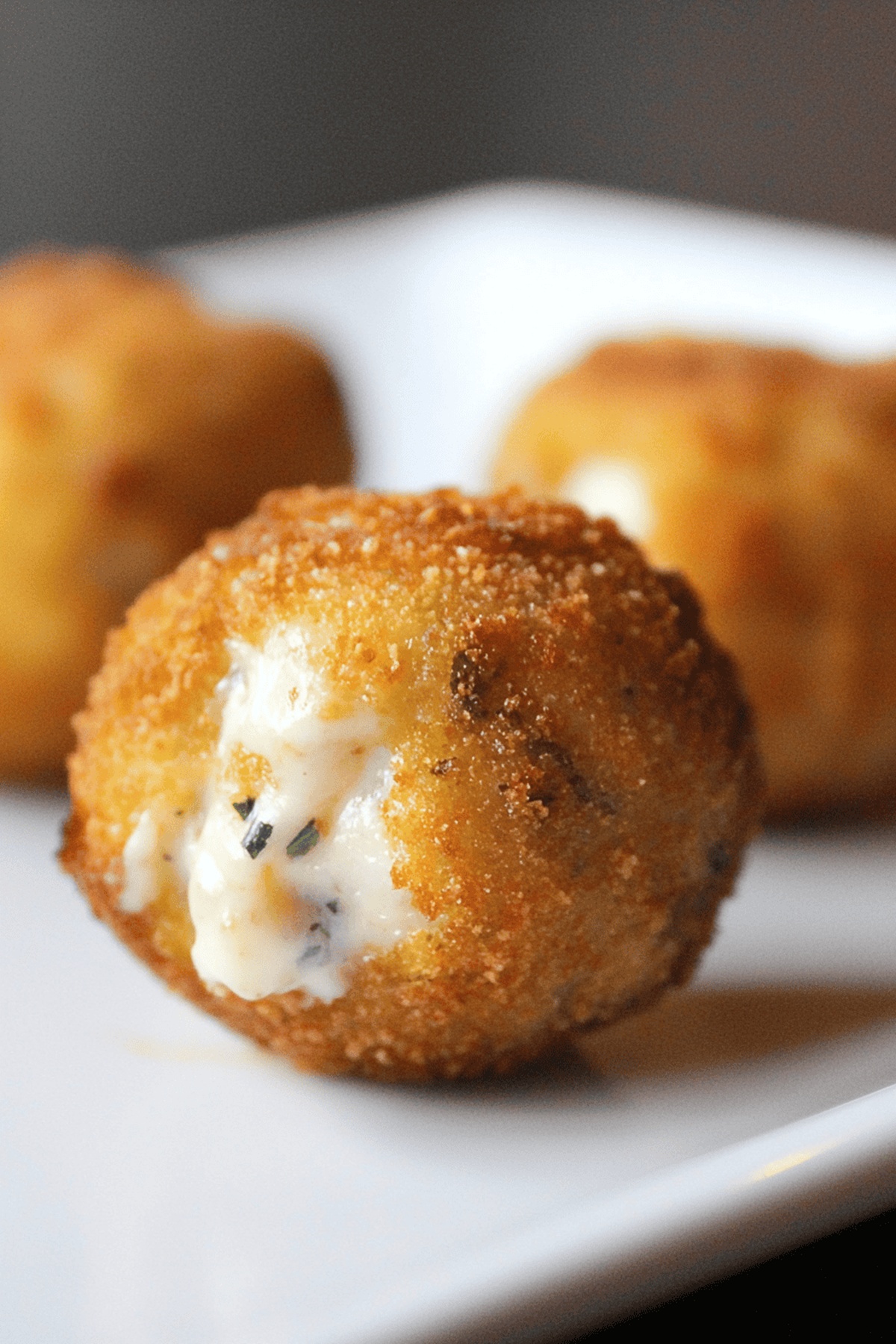 Smoked Gouda Fritters with Balsamic Honey Mustard Dipping Sauce Recipe