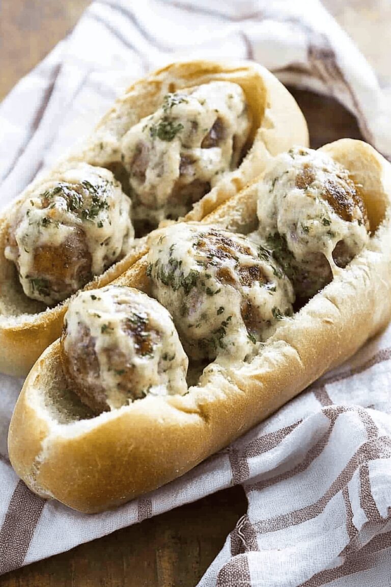 Chicken Alfredo Meatball Subs Recipe