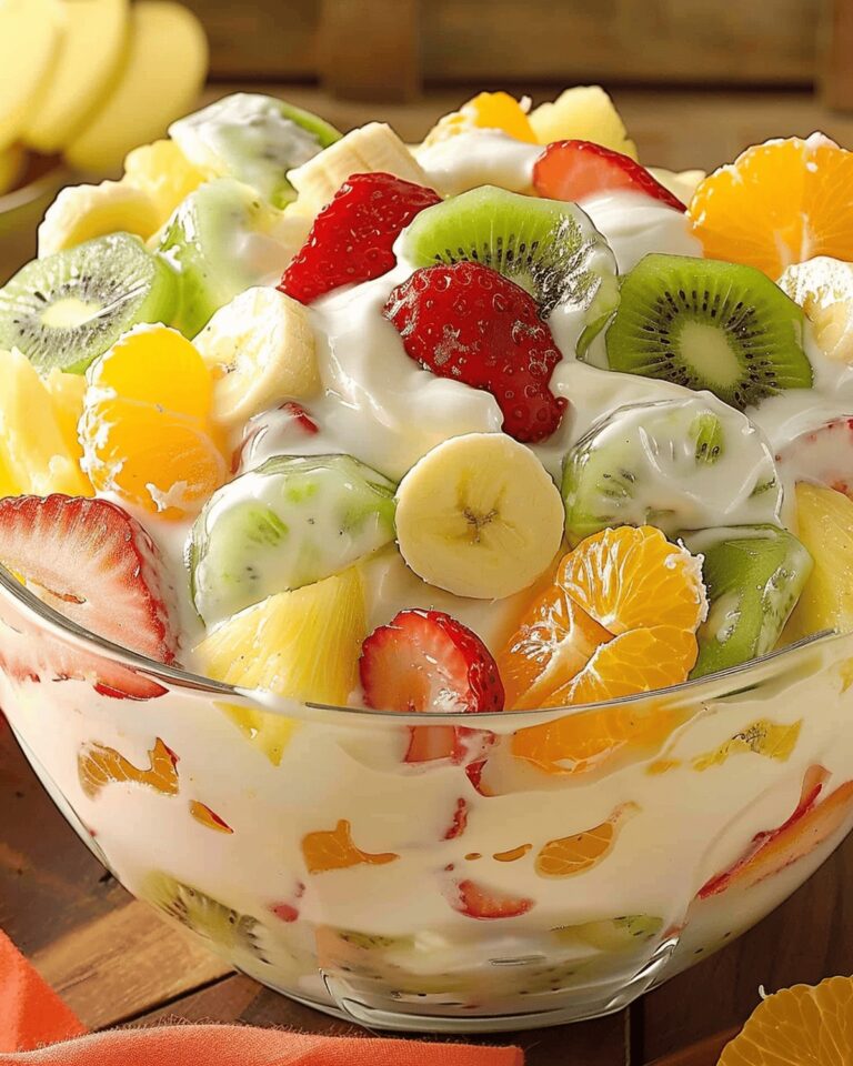 Creamy Tropical Hawaiian Cheesecake Salad Dessert Recipe