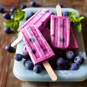 Creamy Blueberry Yogurt Popsicles Recipe