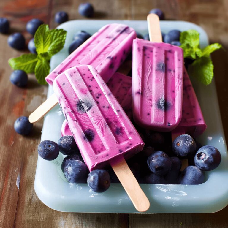 Creamy Blueberry Yogurt Popsicles Recipe