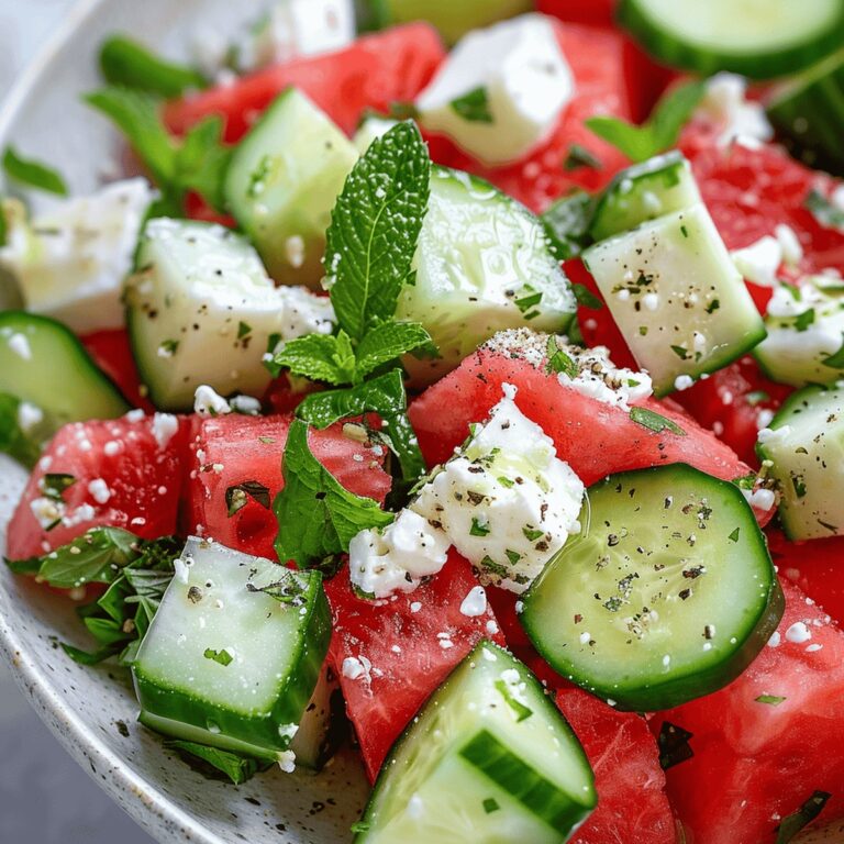 Refreshing Watermelon, Cucumber & Feta Salad Recipe