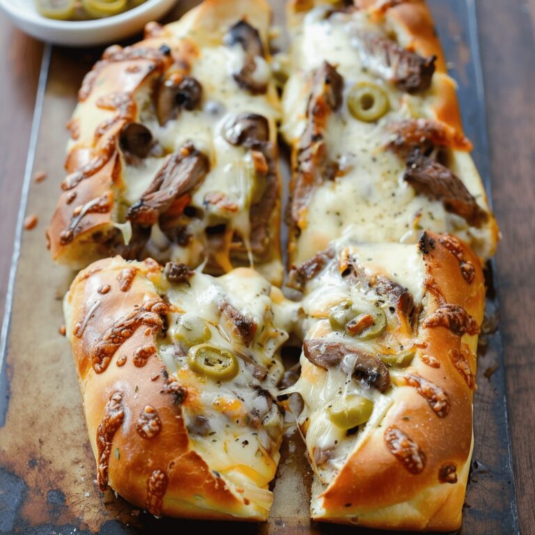 Ultimate Philly Cheese Steak Cheesy Bread Recipe