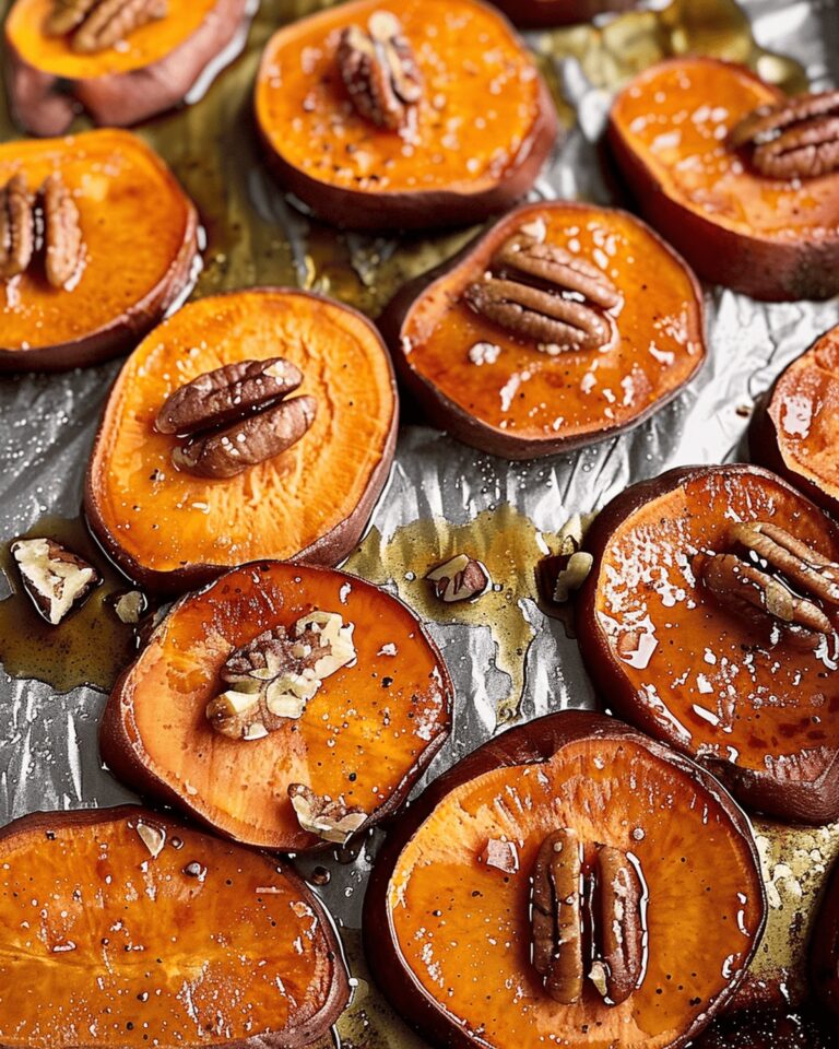 Maple Pecan Roasted Sweet Potato Slices Recipe