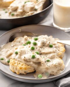 Hearty Creamed Chicken Over Biscuits Recipe