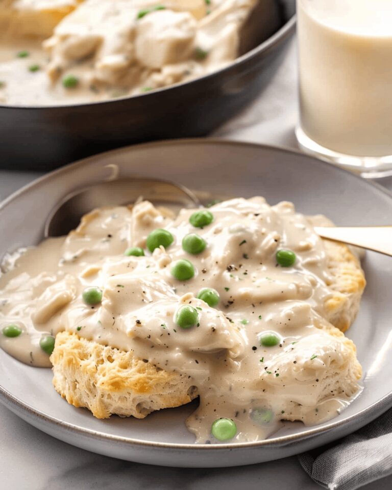 Hearty Creamed Chicken Over Biscuits Recipe