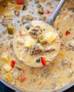 Hearty Cheesesteak Potato Soup Recipe